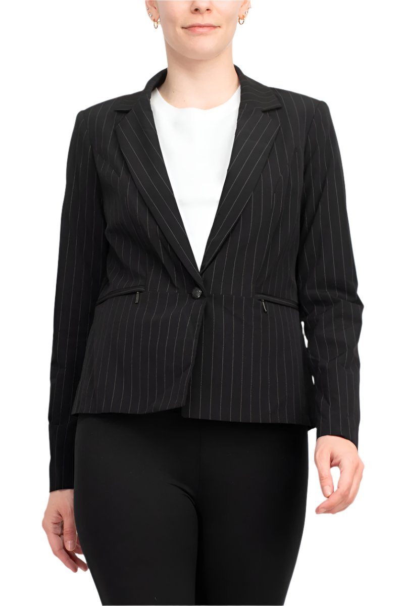 Peace of Cloth textured knit pinstripe blazer-0