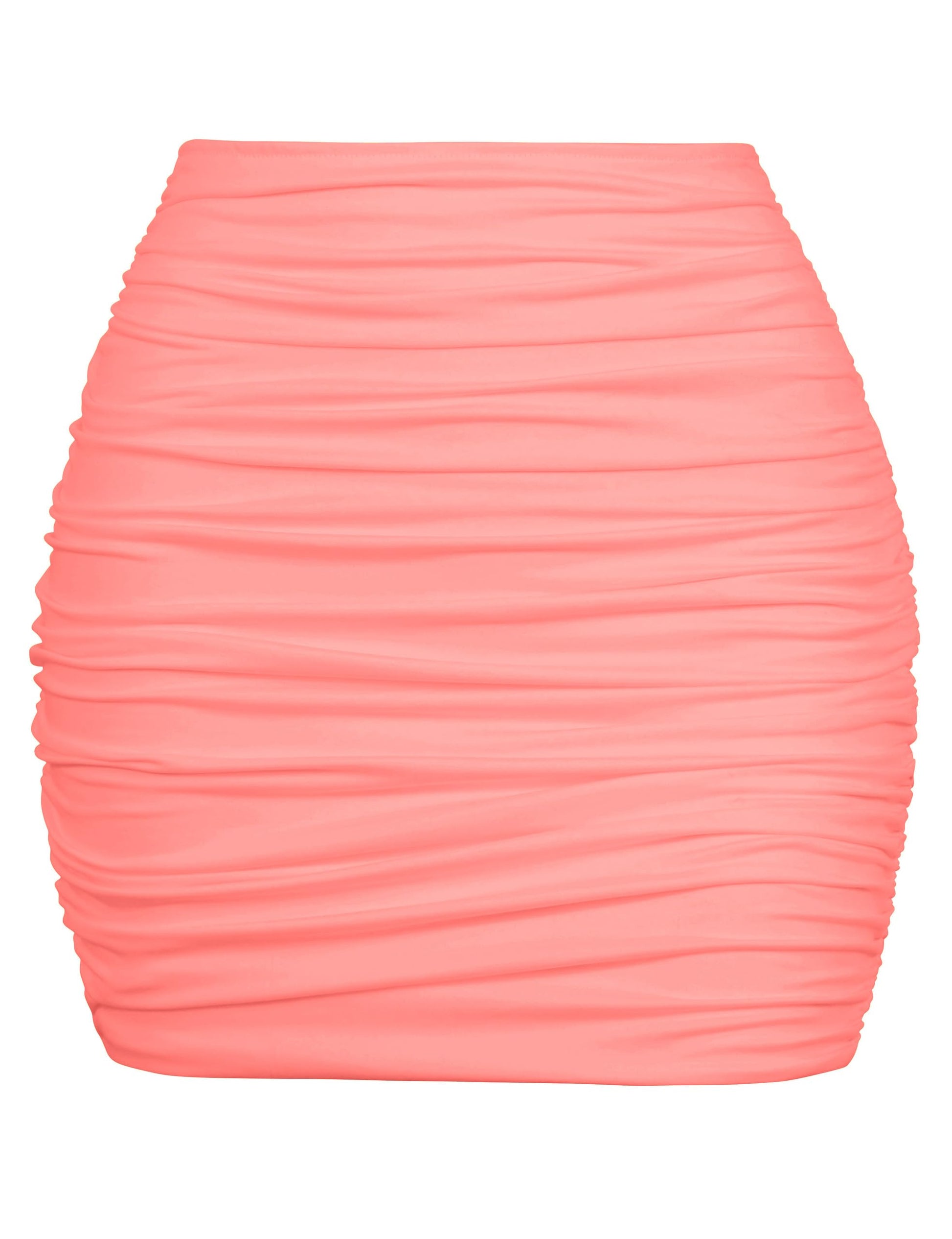 YMDUCH Women's Sexy High Waist Solid Tight Ruched Bodycon Mini Club Skirt