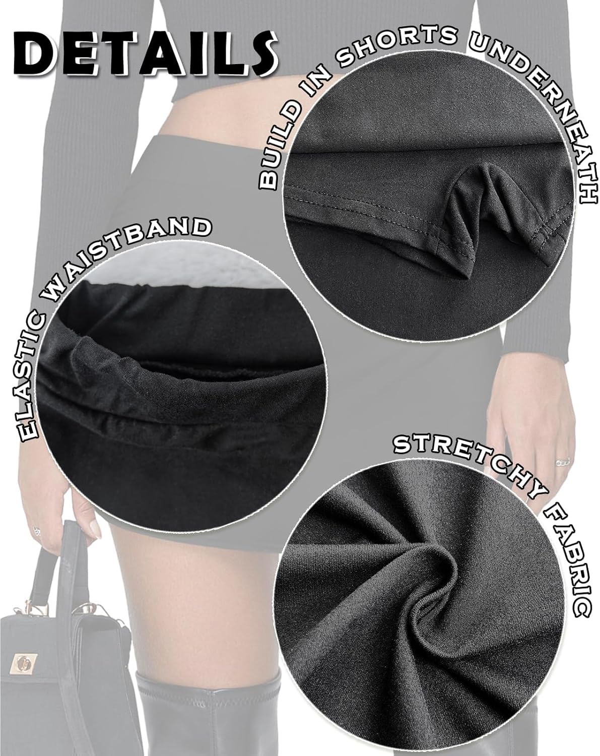Women's Leopard Print Mini Skirt Short Skorts Elastic Waistband Sexy Bodycon Pencil Cheetah Club Skirts with Shorts