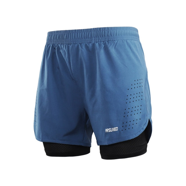 Men Running Shorts Outdoor Sports Training Exercise Jogging Gym Fitness 2 in 1 Shorts with Longer Liner Quick dry-6