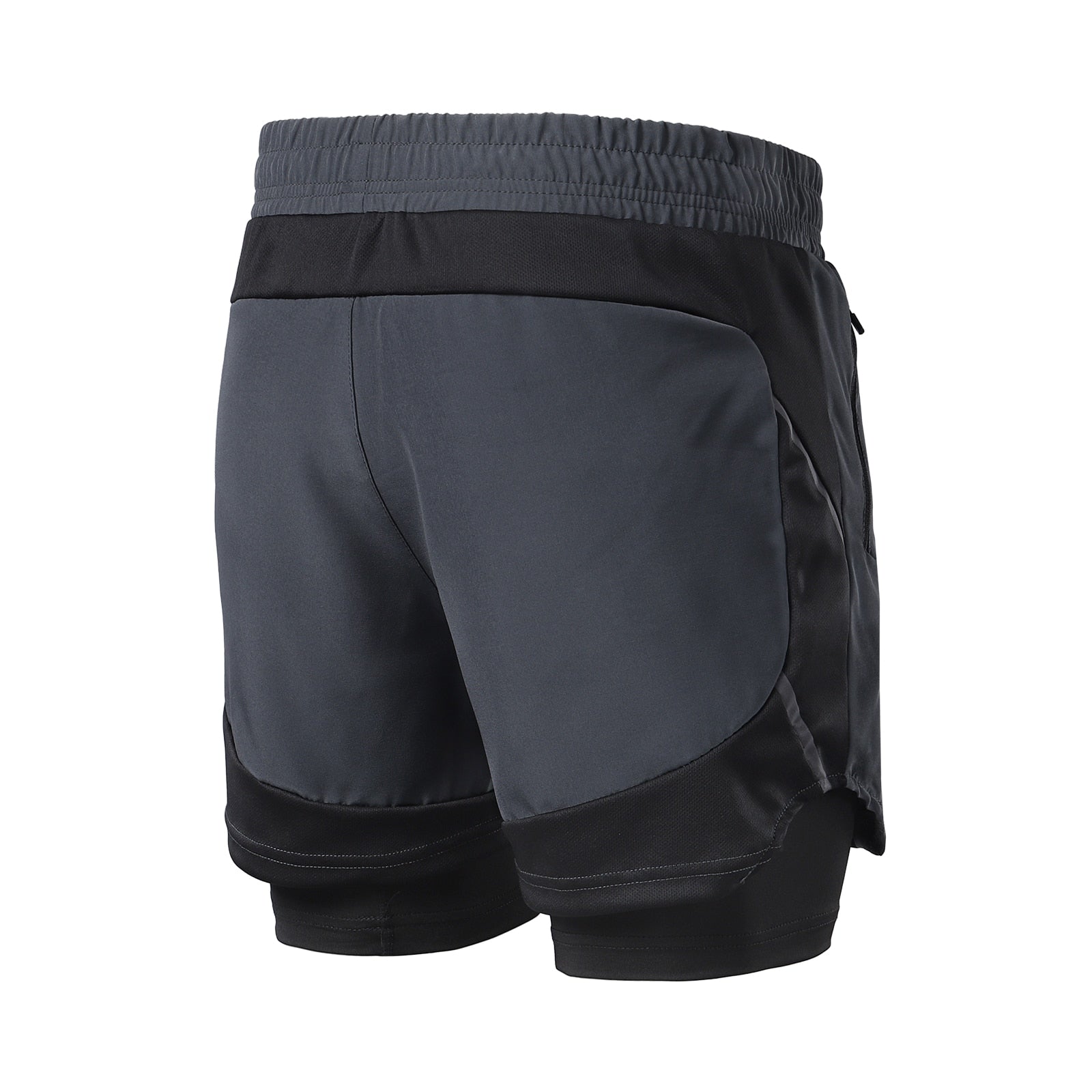 Running Shorts 2 in 1 Quick Dry Athletic Training Exercise Jogging Sports Gym Shorts With Zipper Pocket-1